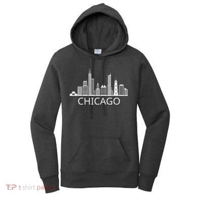 Chicago Skyline Throwback Design Classic Women's Hoodie