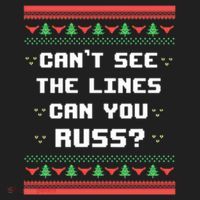 Cant See The Lines Can You Russ Ugly Christmas Tumbler thumb 3