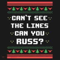 Cant See The Lines Can You Russ Ugly Christmas Ornament thumb 1