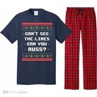 Cant See The Lines Can You Russ Ugly Christmas Pajama Set thumb 0
