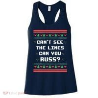 Cant See The Lines Can You Russ Ugly Christmas Women's Tank Top thumb 0