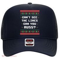 Cant See The Lines Can You Russ Ugly Christmas Hat thumb 0