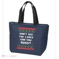 Cant See The Lines Can You Russ Ugly Christmas Tote Bag thumb 3