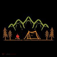 Camping Site Tent Trees Mountain Minimalistic Camp Coaster thumb 2