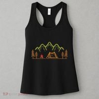 Camping Site Tent Trees Mountain Minimalistic Camp Women's Tank Top thumb 3