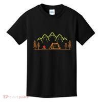 Camping Site Tent Trees Mountain Minimalistic Camp Kids T-Shirt thumb 0