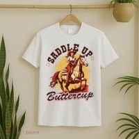 Country Saddle Up Buttercup Bronc Horse Riding Cowgirl T-Shirt thumb 2
