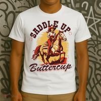 Country Saddle Up Buttercup Bronc Horse Riding Cowgirl T-Shirt thumb 3