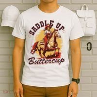 Country Saddle Up Buttercup Bronc Horse Riding Cowgirl T-Shirt thumb 6