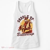 Country Saddle Up Buttercup Bronc Horse Riding Cowgirl Women's Tank Top thumb 0