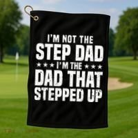Cool Step Up Dad Father Worlds Best Stepdad Ever Golf Towel thumb 1