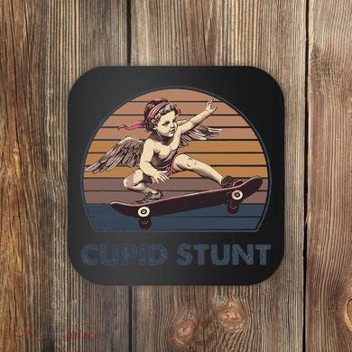 Cupid Stunt Unhinged Cringe Funny Inappropriate Embarrassing Gift Coaster