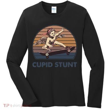 Cupid Stunt Unhinged Cringe Funny Inappropriate Embarrassing Gift Women's Long Sleeve Shirt