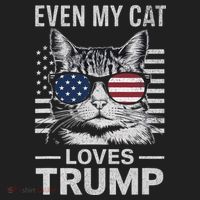 Cat Sunglasses Usa Flag Even My Cat Loves Trump Women's Sweatshirt thumb 2