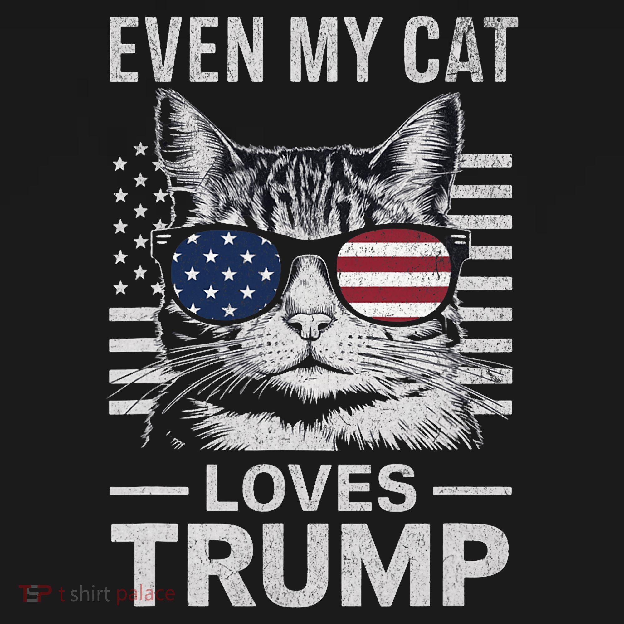 Cat Sunglasses Usa Flag Even My Cat Loves Trump Long Sleeve Shirt