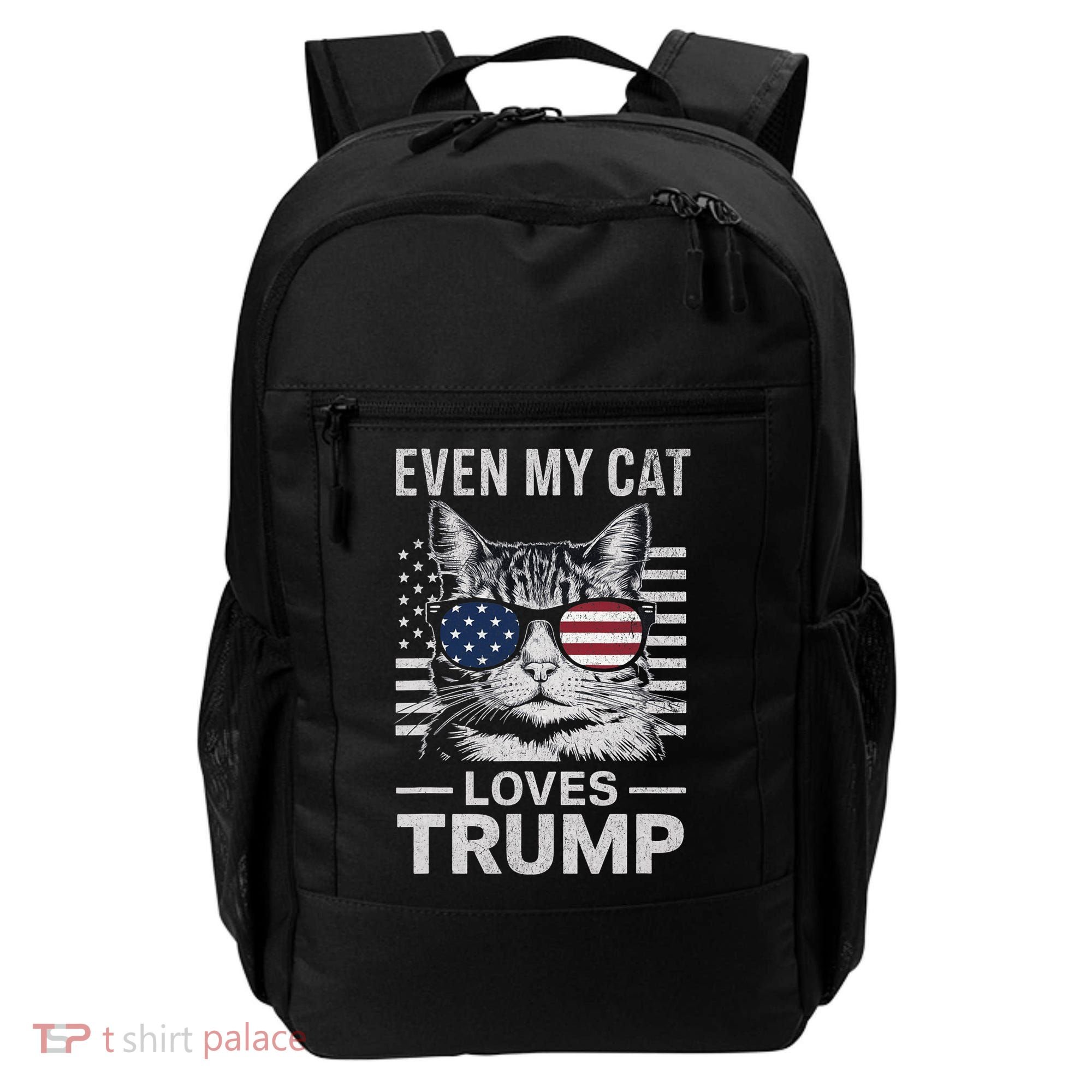 Cat Sunglasses Usa Flag Even My Cat Loves Trump Backpack