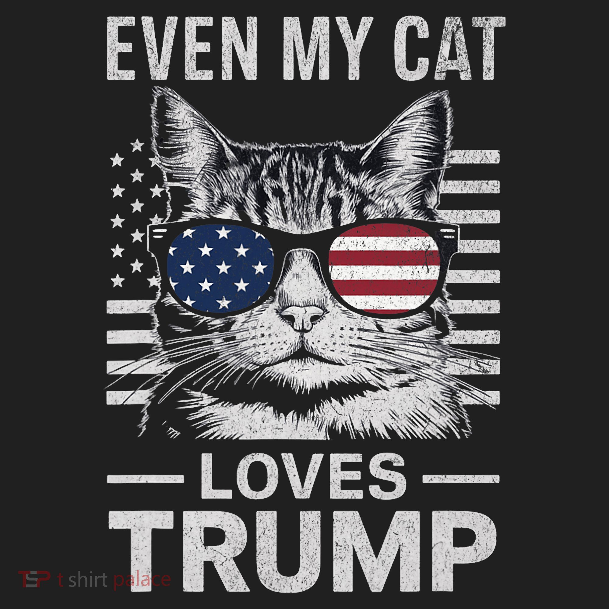 Cat Sunglasses Usa Flag Even My Cat Loves Trump Beanie