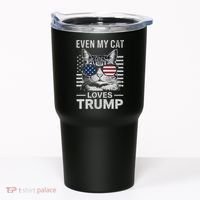 Cat Sunglasses Usa Flag Even My Cat Loves Trump Tumbler thumb 0
