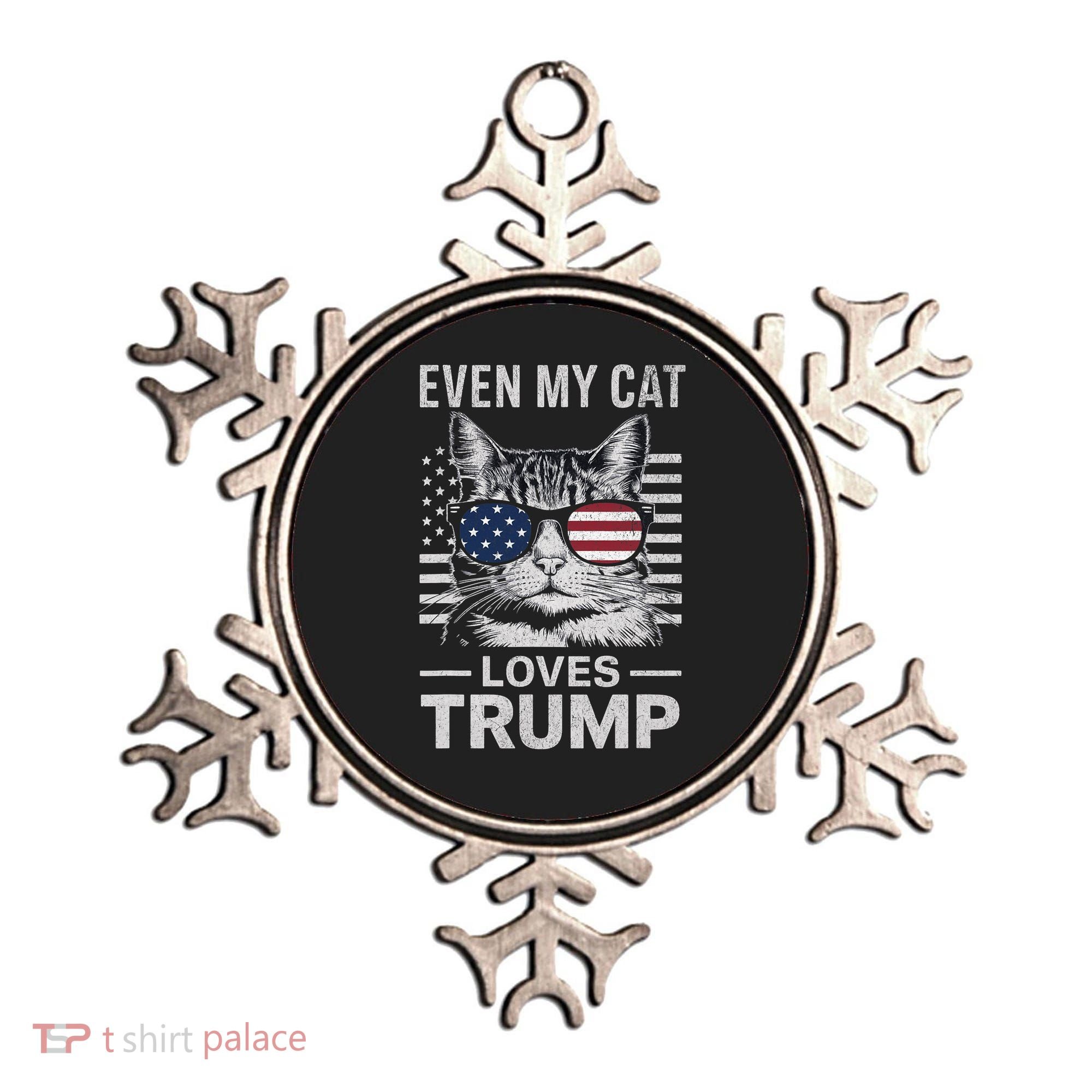 Cat Sunglasses Usa Flag Even My Cat Loves Trump Ornament