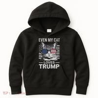 Cat Sunglasses Usa Flag Even My Cat Loves Trump Kids Hoodie thumb 0