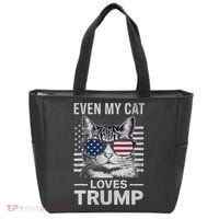 Cat Sunglasses Usa Flag Even My Cat Loves Trump Tote Bag thumb 0