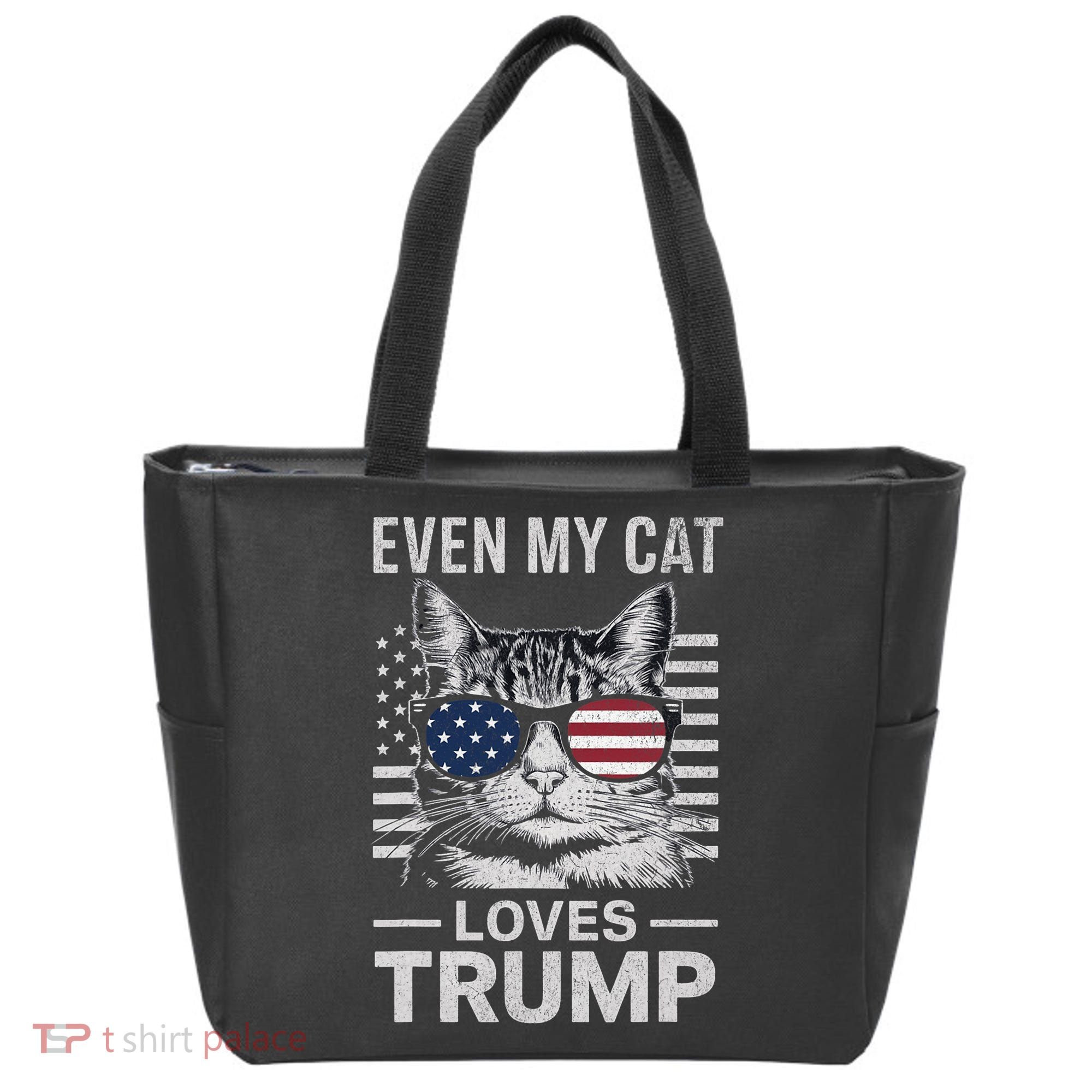 Cat Sunglasses Usa Flag Even My Cat Loves Trump Tote Bag