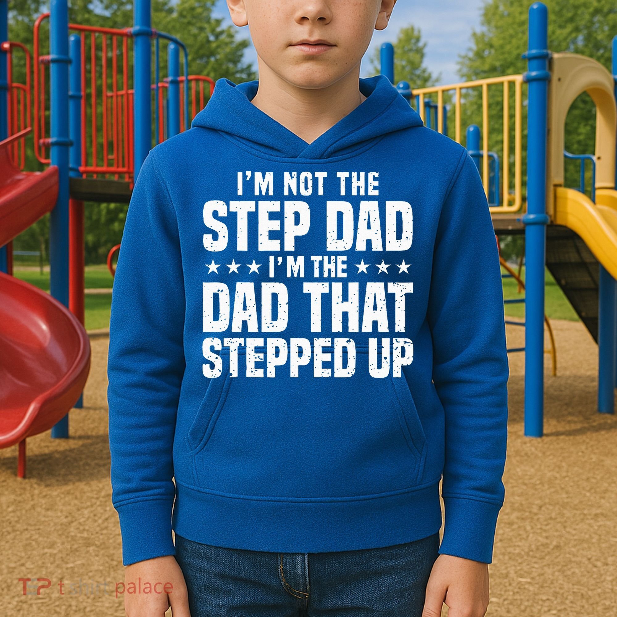 Cool Step Up Dad For Father Worlds Best Stepdad Ever Kids Hoodie