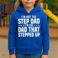 Cool Step Up Dad For Father Worlds Best Stepdad Ever Kids Hoodie thumb 3