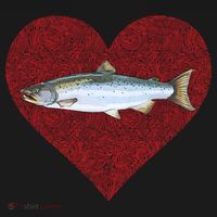 Coho Salmon Valentines Day Fish Love Fingerprint Meaningful Gift Doggie Tank thumb 4