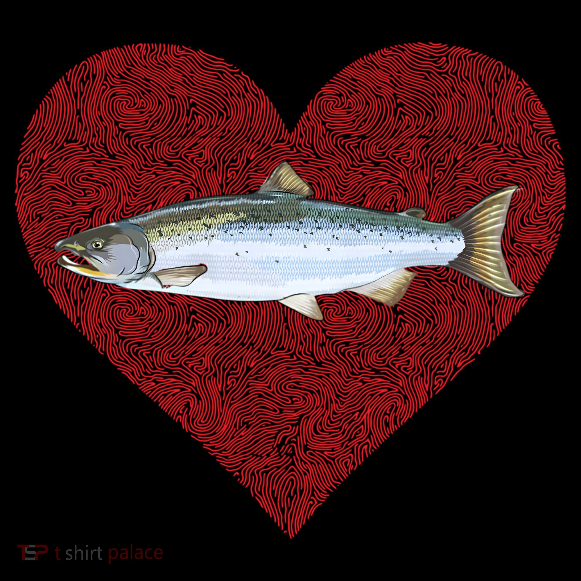 Coho Salmon Valentines Day Fish Love Fingerprint Meaningful Gift Women's Hoodie