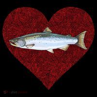 Coho Salmon Valentines Day Fish Love Fingerprint Meaningful Gift Ornament thumb 1