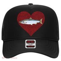Coho Salmon Valentines Day Fish Love Fingerprint Meaningful Gift Hat thumb 0