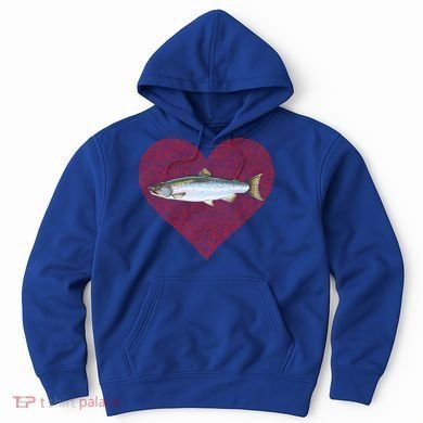Coho Salmon Valentines Day Fish Love Fingerprint Meaningful Gift Hoodie