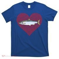 Coho Salmon Valentines Day Fish Love Fingerprint Meaningful Gift T-Shirt thumb 0