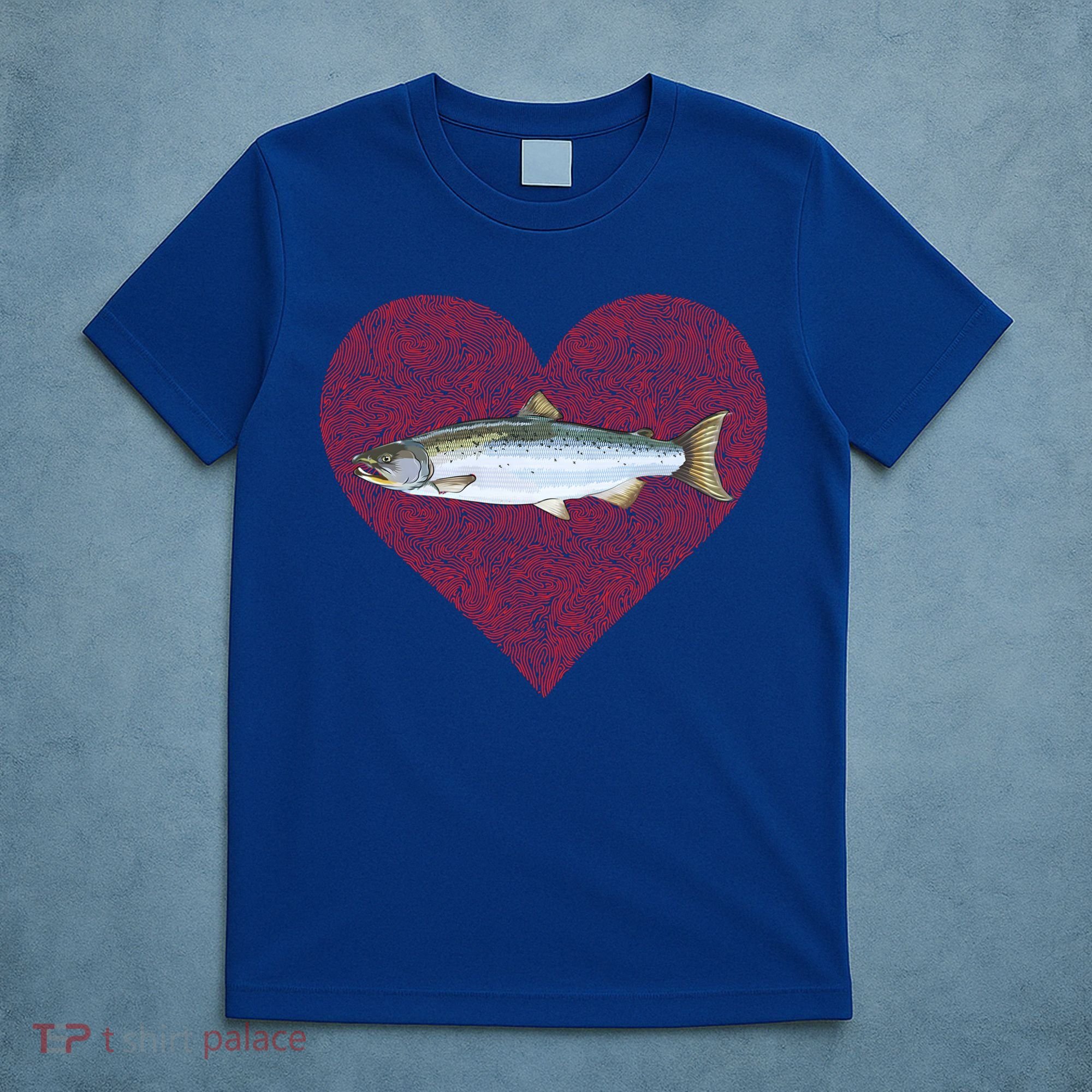 Coho Salmon Valentines Day Fish Love Fingerprint Meaningful Gift T-Shirt