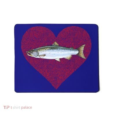 Coho Salmon Valentines Day Fish Love Fingerprint Meaningful Gift Mousepad