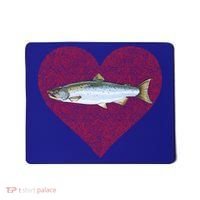 Coho Salmon Valentines Day Fish Love Fingerprint Meaningful Gift Mousepad thumb 0
