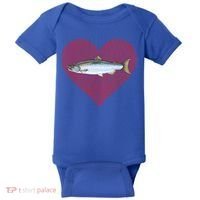 Coho Salmon Valentines Day Fish Love Fingerprint Meaningful Gift Baby Bodysuit thumb 0