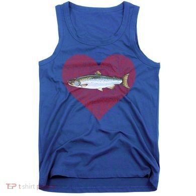 Coho Salmon Valentines Day Fish Love Fingerprint Meaningful Gift Tank Top
