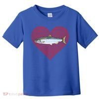 Coho Salmon Valentines Day Fish Love Fingerprint Meaningful Gift Toddler T-Shirt thumb 0
