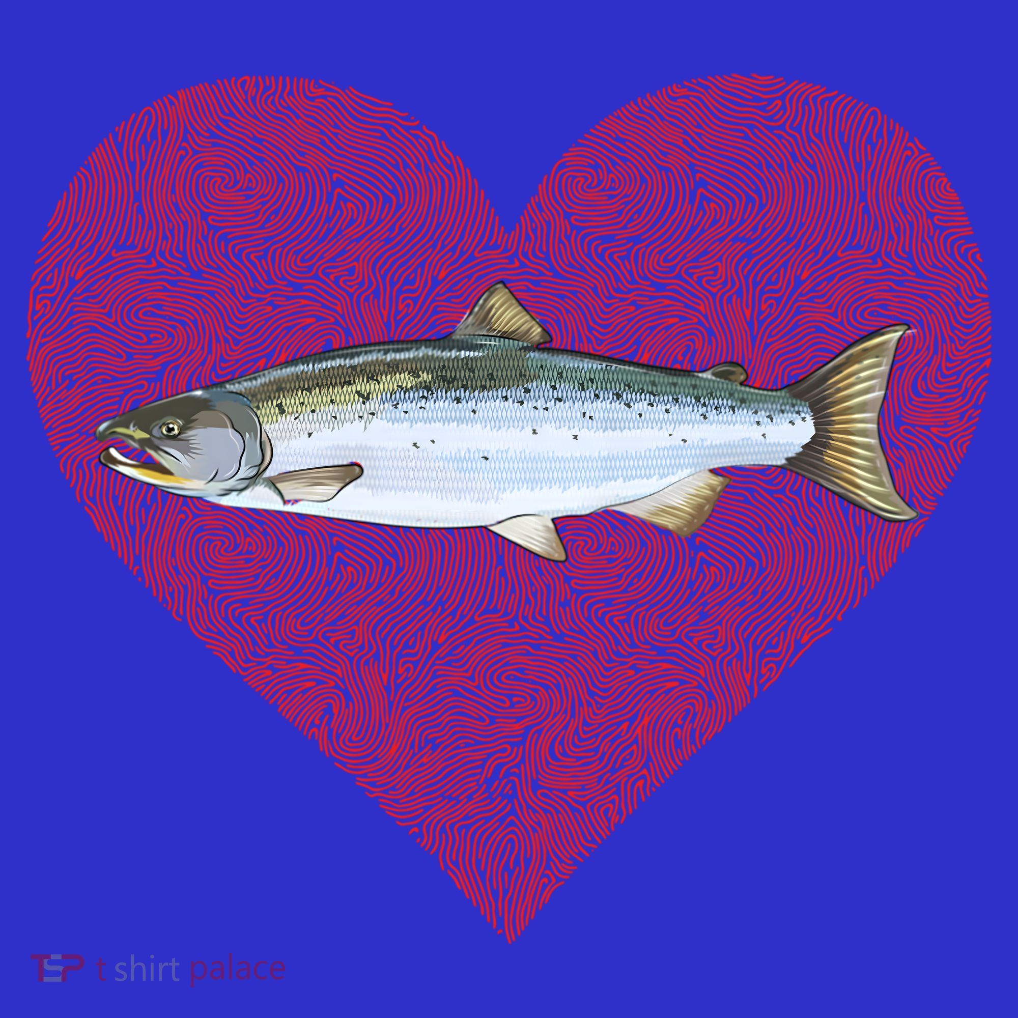 Coho Salmon Valentines Day Fish Love Fingerprint Meaningful Gift Toddler T-Shirt