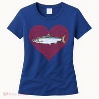 Coho Salmon Valentines Day Fish Love Fingerprint Meaningful Gift Women's T-Shirt thumb 0