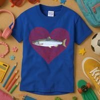 Coho Salmon Valentines Day Fish Love Fingerprint Meaningful Gift Kids T-Shirt thumb 3