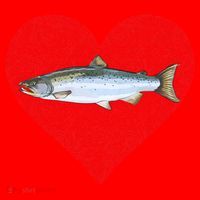 Coho Salmon Valentines Day Fish Love Fingerprint Meaningful Gift Santa Hat thumb 1