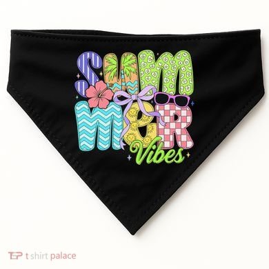 Coquette Summer Vibes Preppy Summer Retro Beach Trendy USA-Made Doggie Bandana