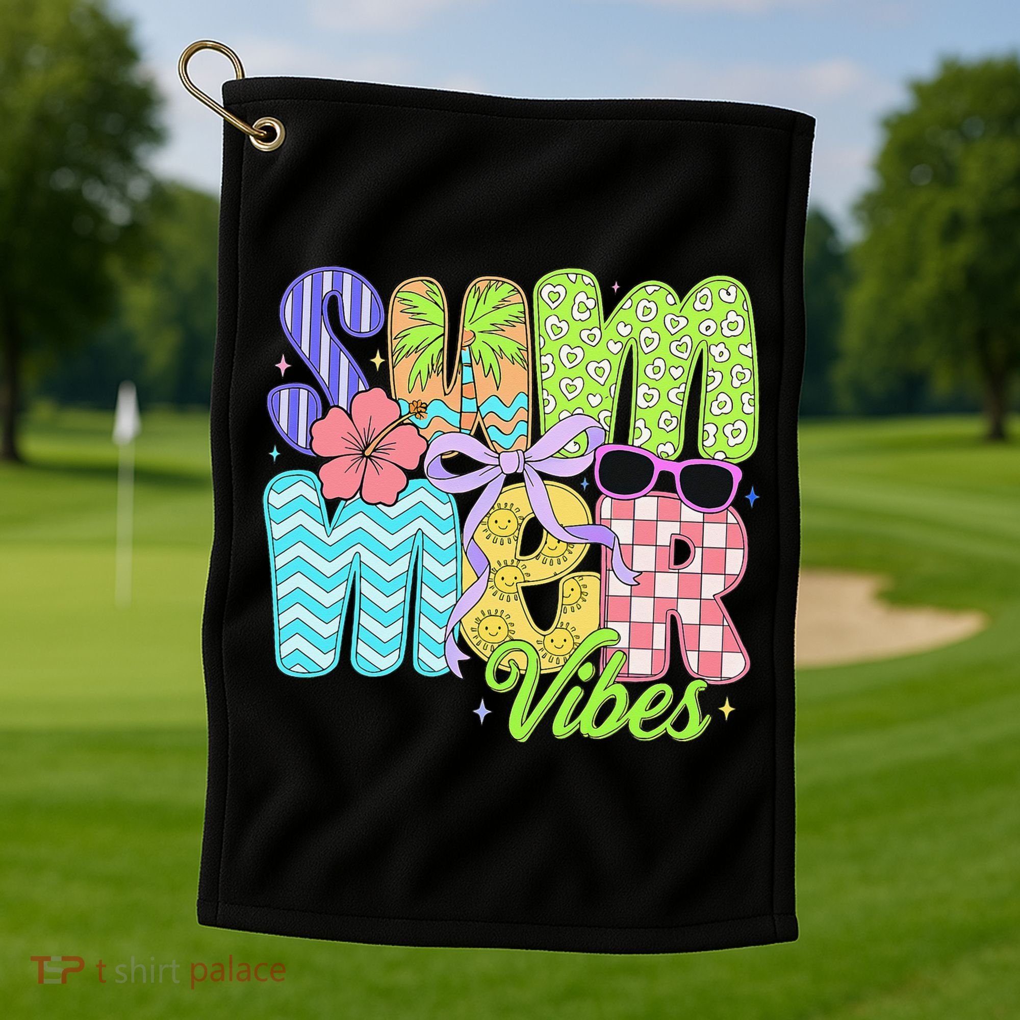 Coquette Summer Vibes Preppy Summer Retro Beach Trendy Golf Towel