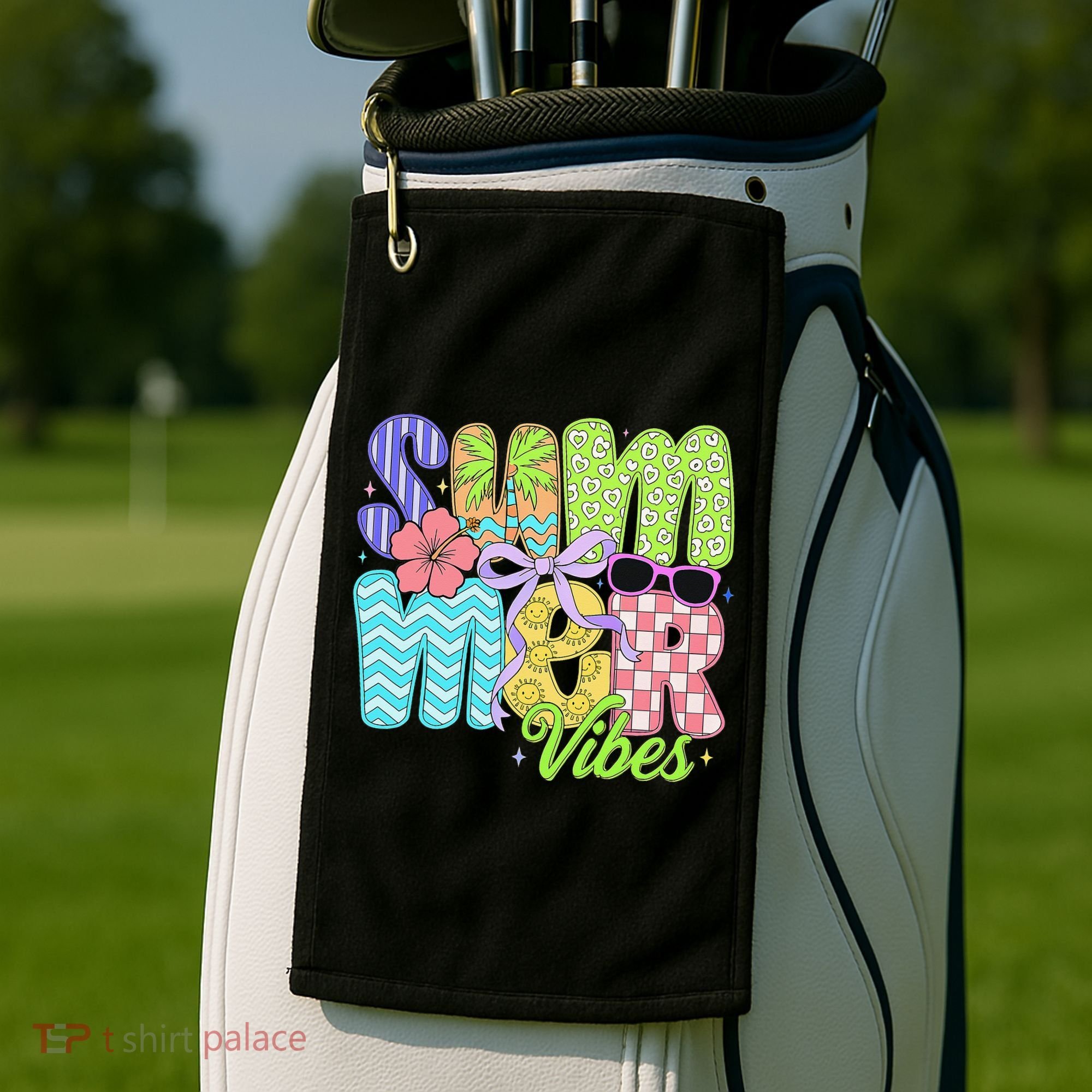 Coquette Summer Vibes Preppy Summer Retro Beach Trendy Golf Towel