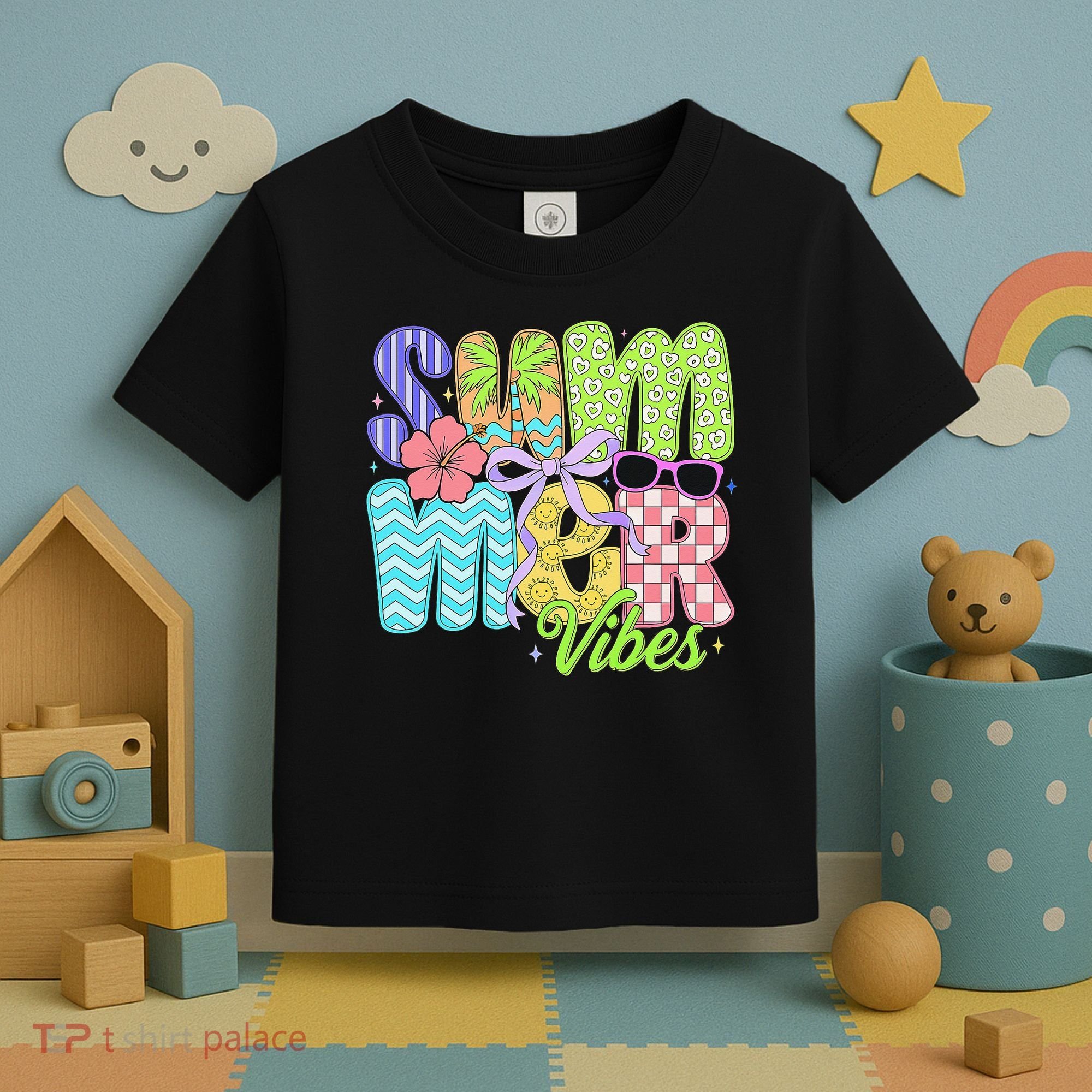Coquette Summer Vibes Preppy Summer Retro Beach Trendy Toddler T-Shirt