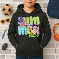 Coquette Summer Vibes Preppy Summer Retro Beach Trendy Kids Hoodie thumb 2