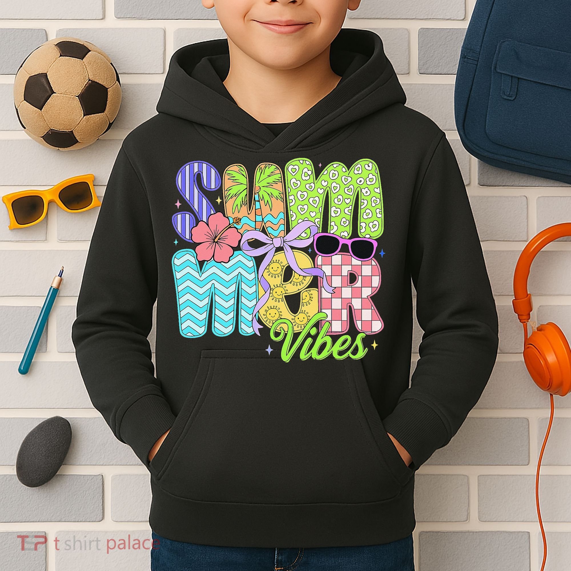 Coquette Summer Vibes Preppy Summer Retro Beach Trendy Kids Hoodie